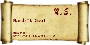 Manák Saul névjegykártya